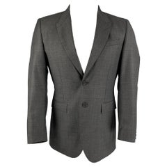 BURBERRY PRORSUM - Manteau de sport en laine gris ardoise à revers pointu, taille 36