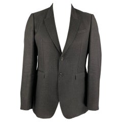 BURBERRY PRORSUM - Manteau de sport à revers en laine anthracite normale, taille 44