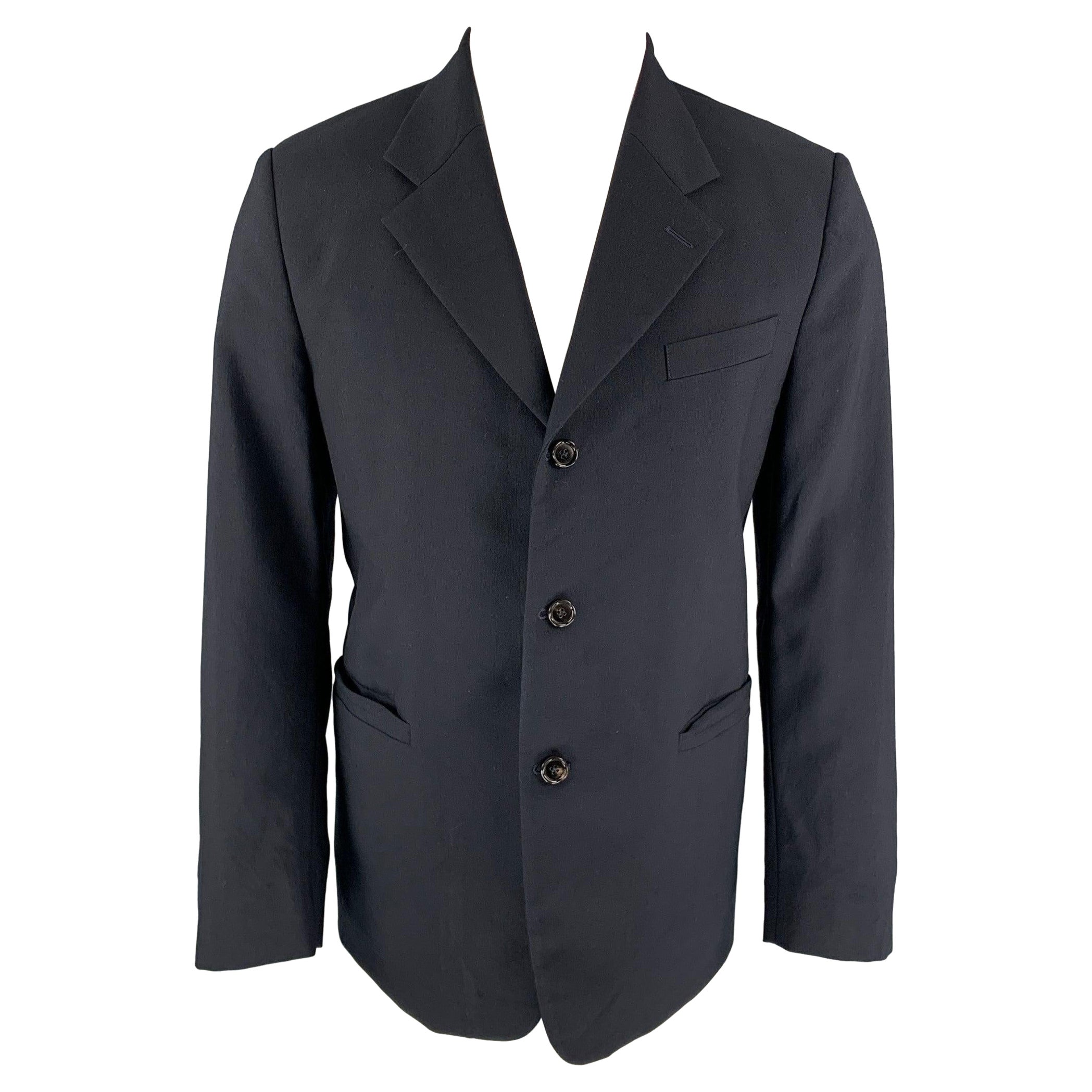 MARNI Size 40 Navy Wool Notch Lapel Sport Coat For Sale