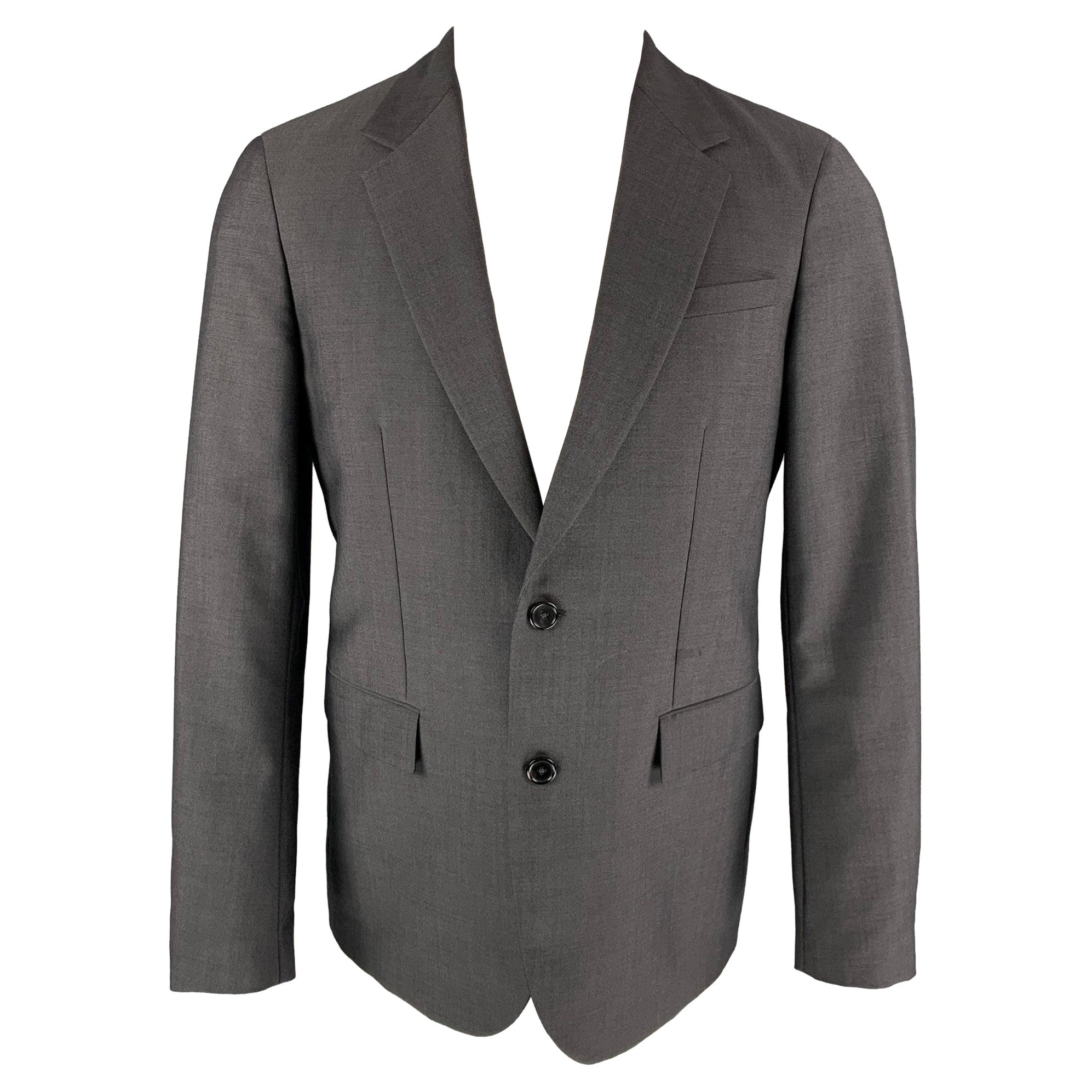 JIL SANDER Size 38 Dark Gray Wool / Mohair Notch Lapel Sport Coat For Sale