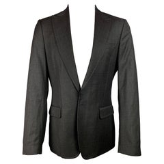 DSQUARED2 Size 40 Charcoal Wool Peak Lapel Sport Coat