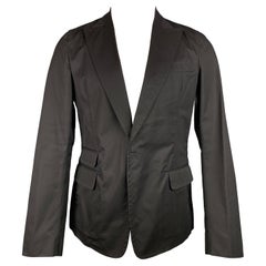 DSQUARED2 Size 40 Black Cotton Peak Lapel Sport Coat