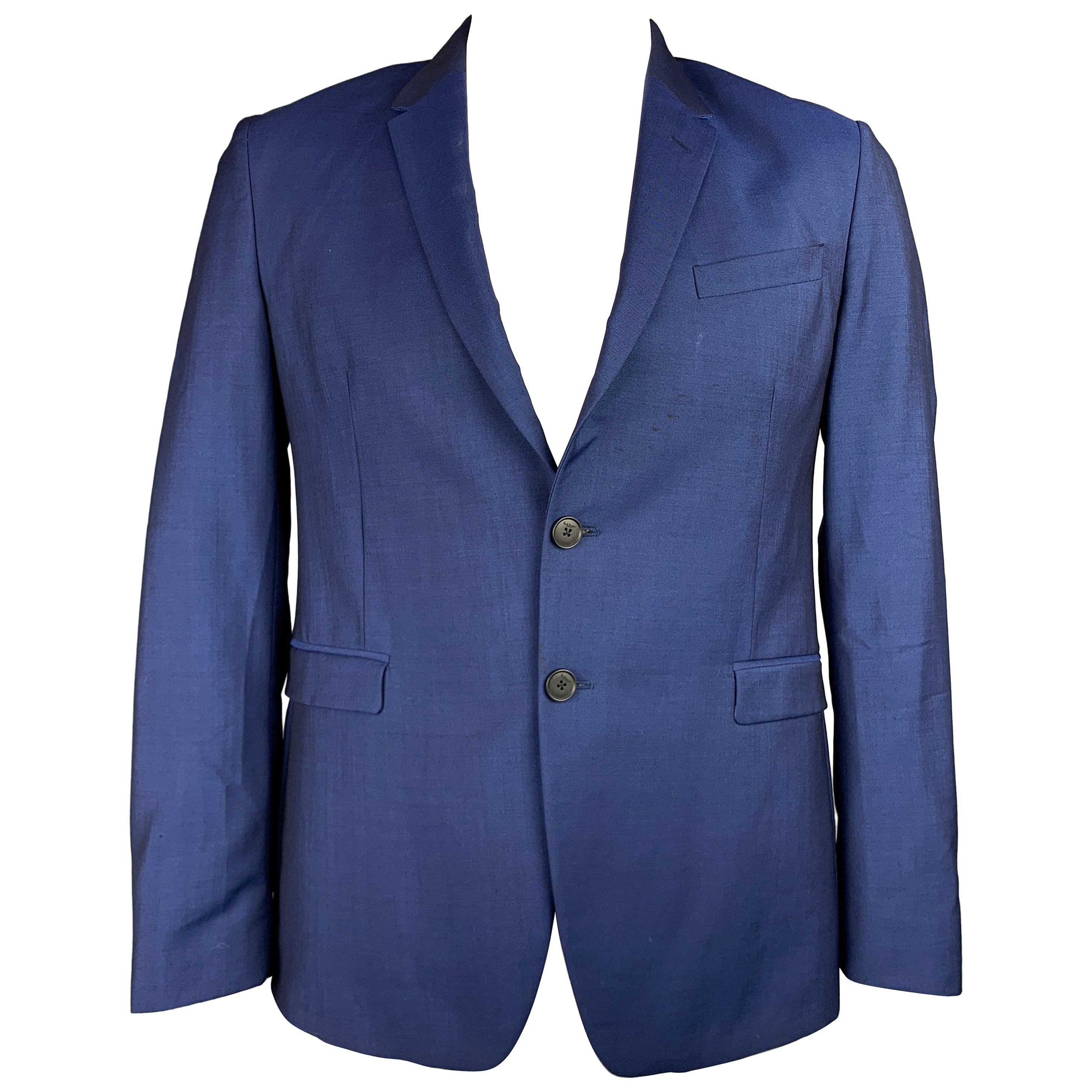PAUL SMITH Size 42 Regular Blue Wool / Mohair Sport Coat For Sale
