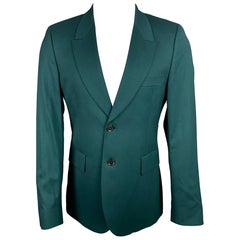 PAUL SMITH Size 42 Green Wool Notch Lapel Sport Coat
