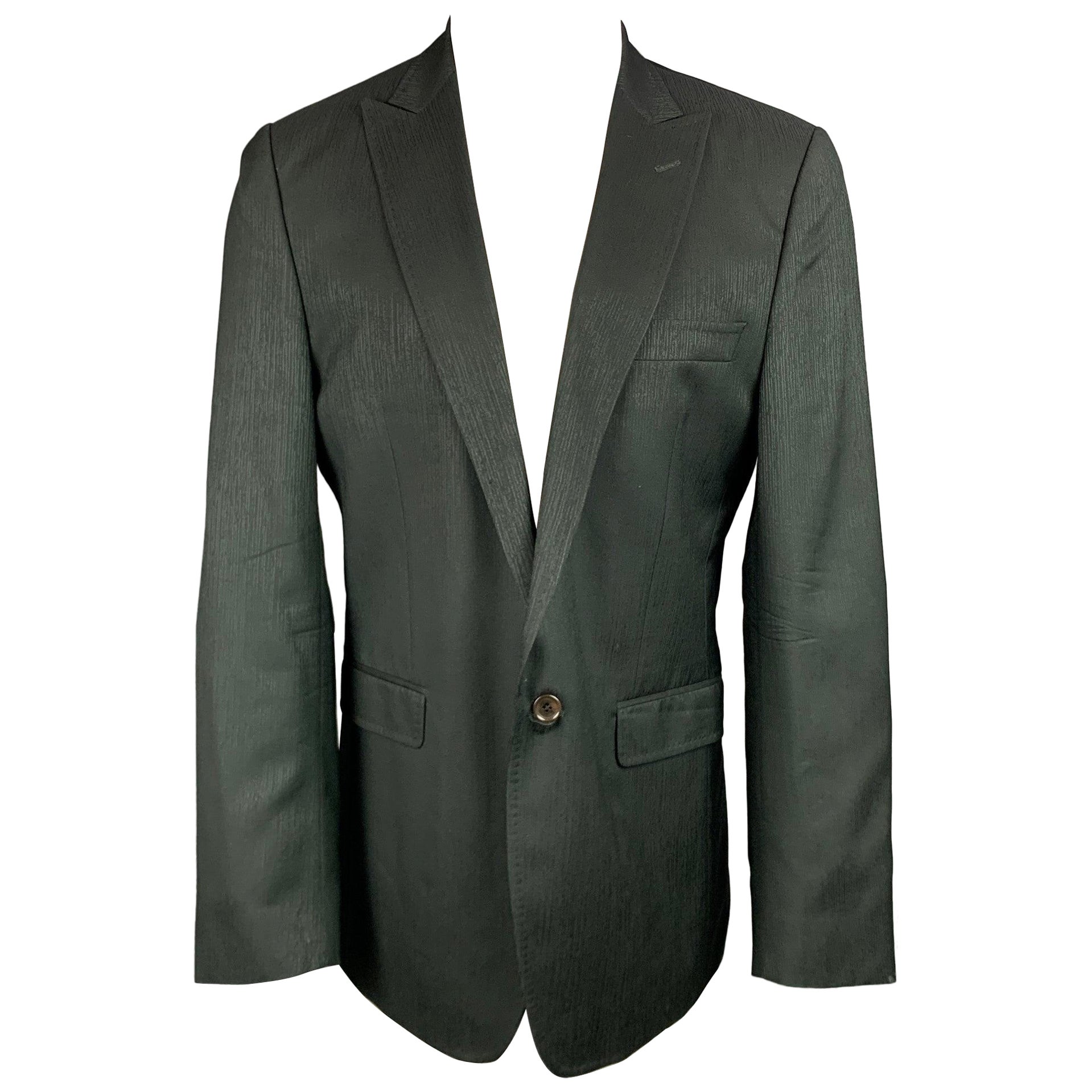 DOLCE & GABBANA Size 42 Black Wool / Viscose Blend Sport Coat For Sale