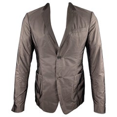 PRADA Taille 38 Manteau de sport à revers échancré en polyester Brown