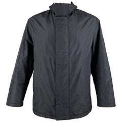 PAL ZILERI Size 44 Navy Solid Polyester Blend Zip Up Jacket
