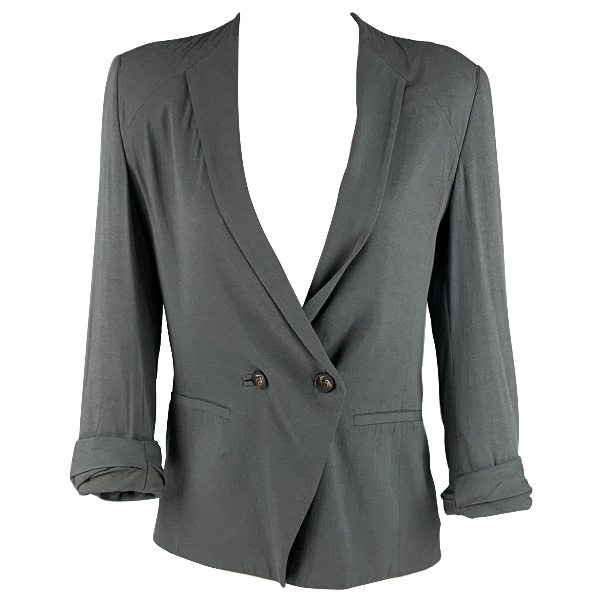 HELMUT LANG Size 2 Grey Viscose Elastane Jacket For Sale