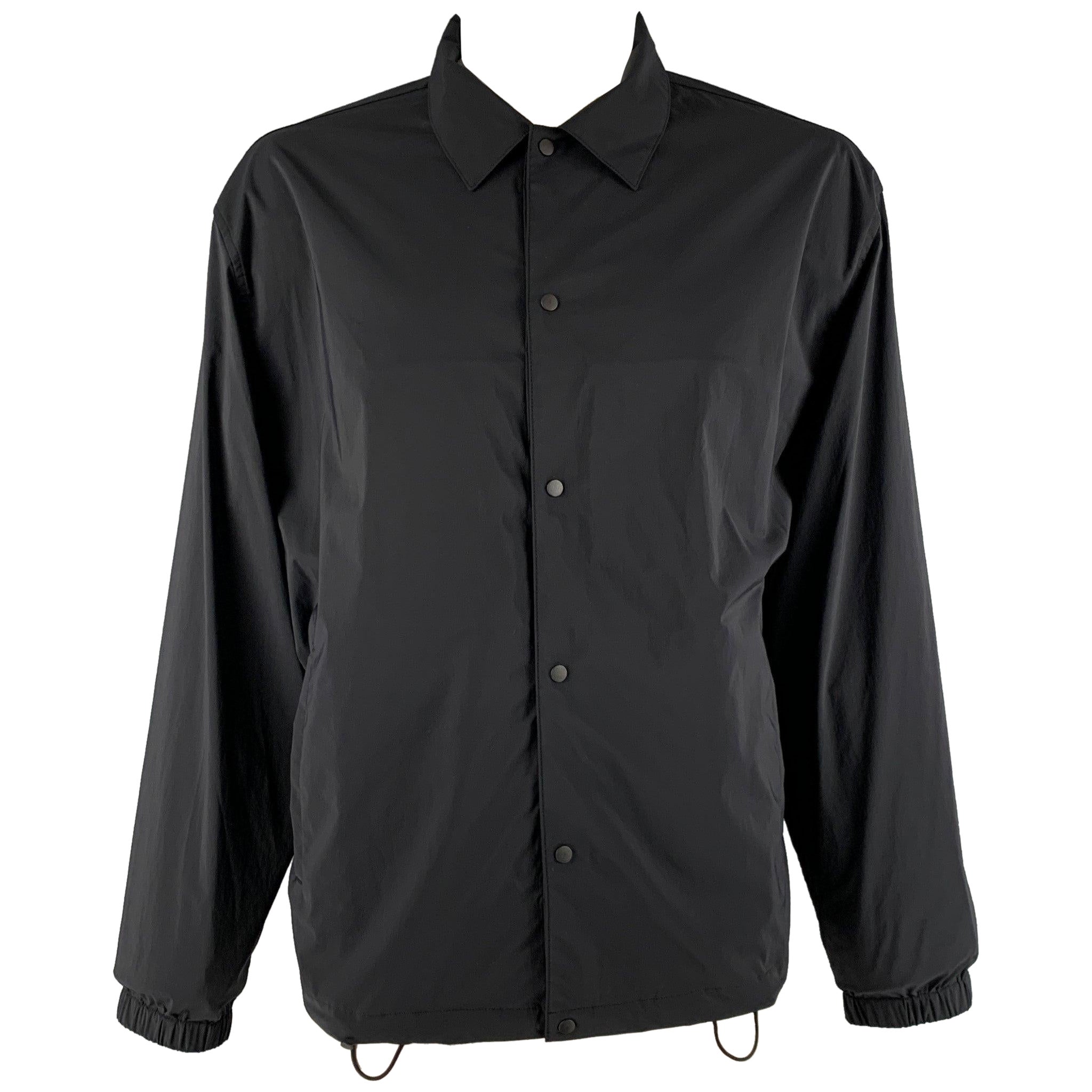 THEORY Size XXL Black Nylon Elastane Windbreaker Jacket For Sale