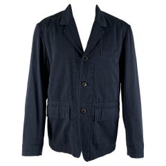 Used DRIES VAN NOTEN Size 40 Navy Cotton Single Breasted Jacket
