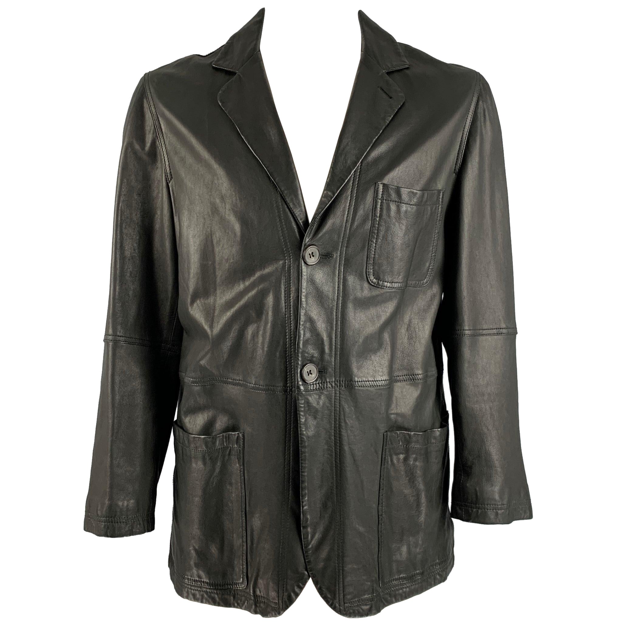 GIORGIO ARMANI Size 46 Black Single Breasted Jacket For Sale