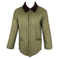 BARBOUR Chest Size S Size S Olive Brown Quilted Polyamide Snaps Jacket
