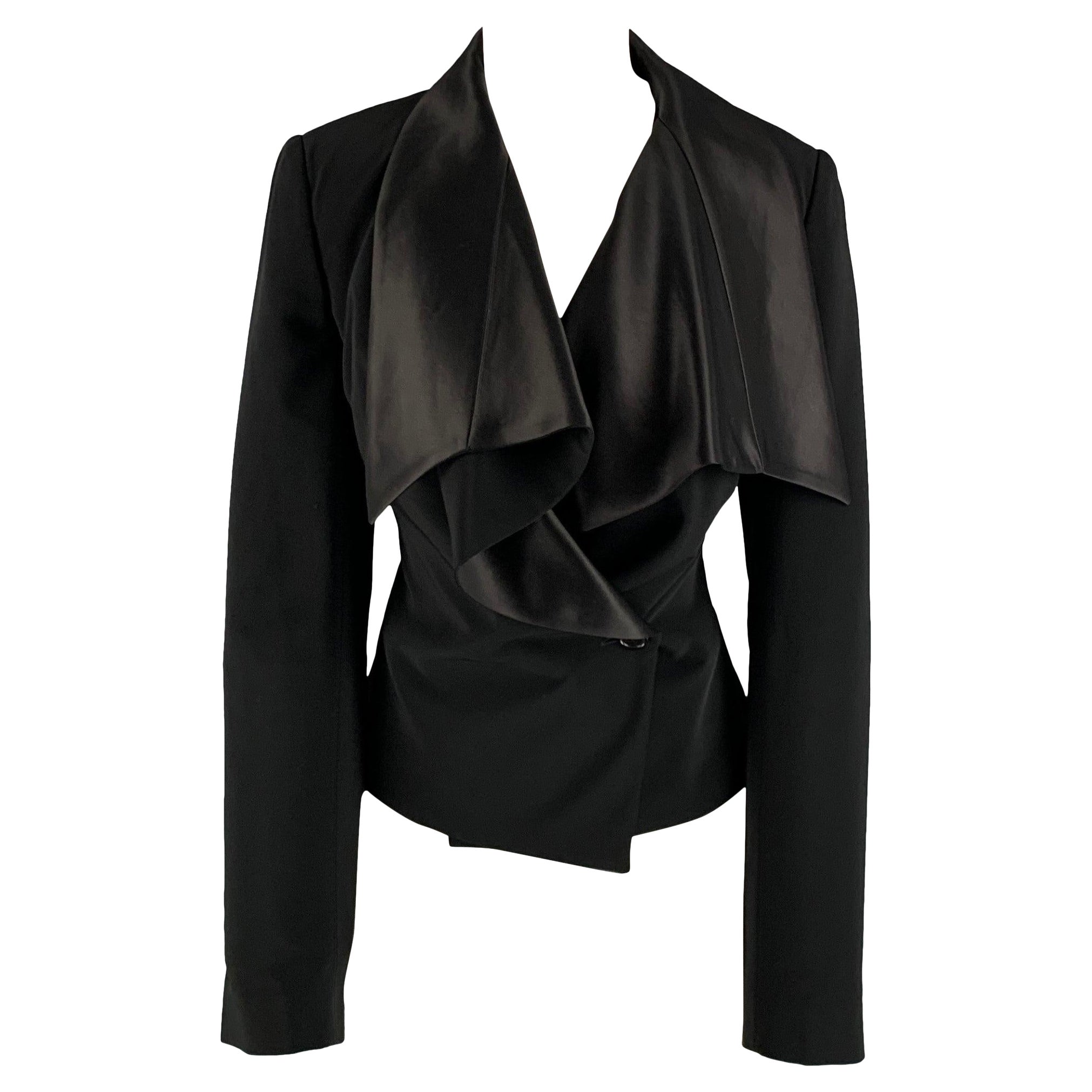 VIKTOR & ROLF Size 8 Polyester Spandex Solid Tuxedo Jacket Blazer For Sale