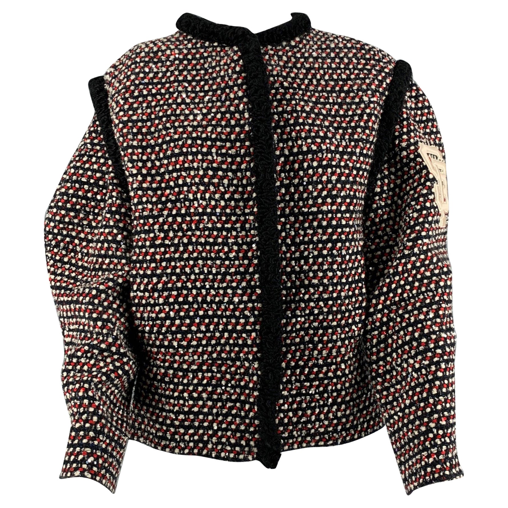 GUCCI MLB Giants Fall 2018 Size M Red & Silver Polyamide Embellishment Jacket For Sale