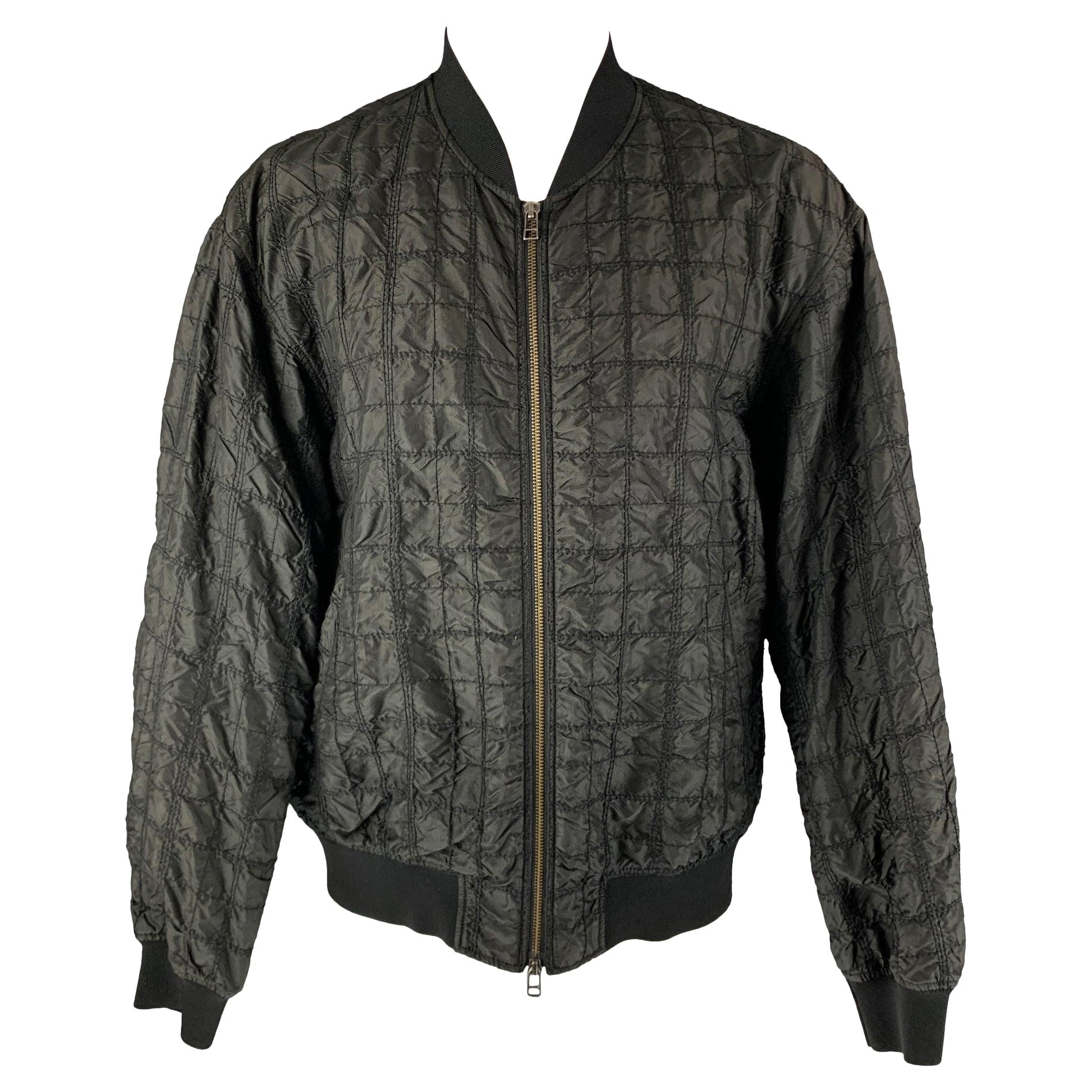3.1 PHILLIP LIM Chest Size M Black Quilted Silk Windbreaker Jacket For Sale