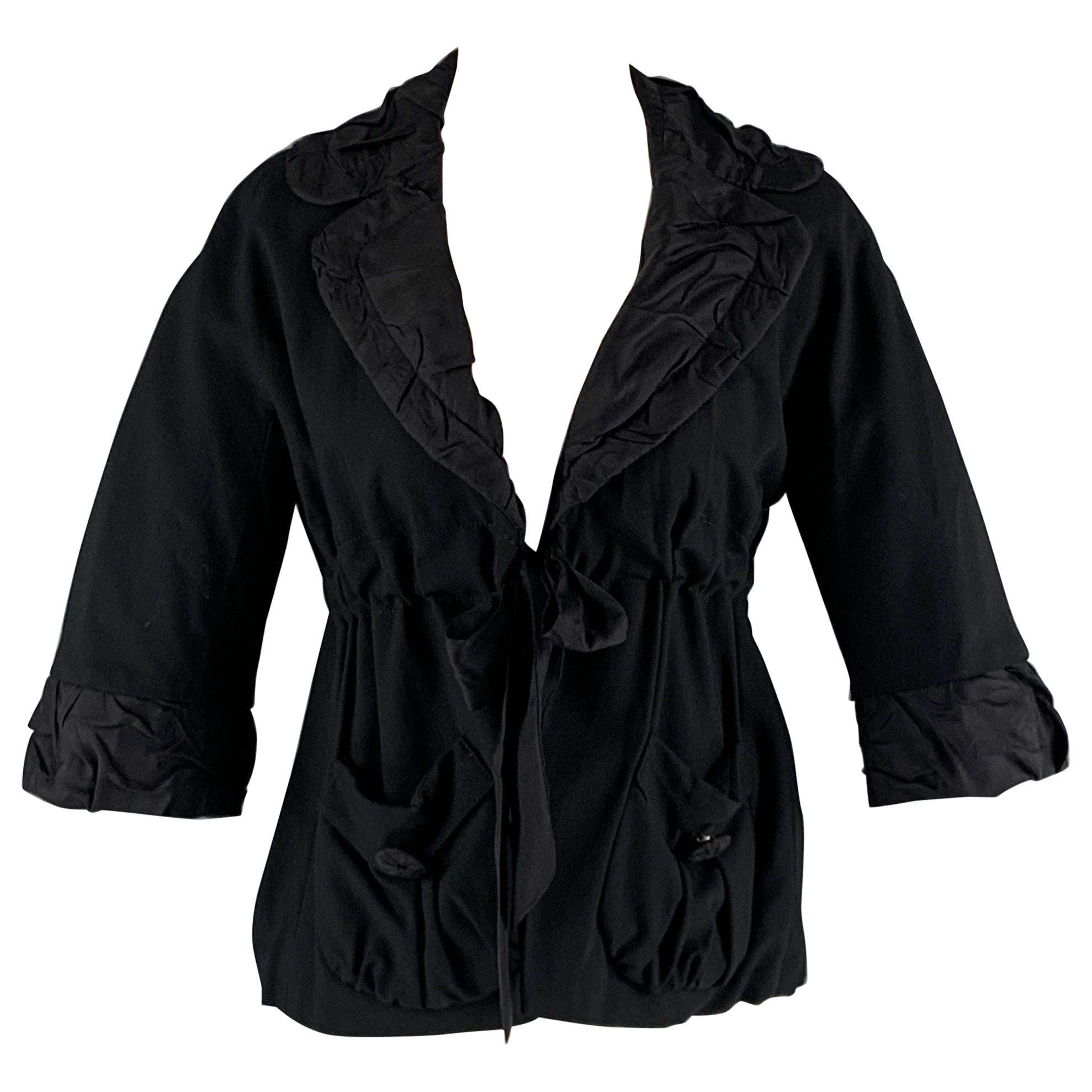 MARC by MARC JACOBS Size 2 Black Viscose Blend Jacket For Sale
