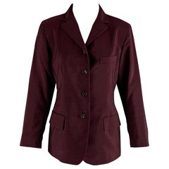 JIL SANDER Talla 8 Lana burdeos  Chaqueta de mohair