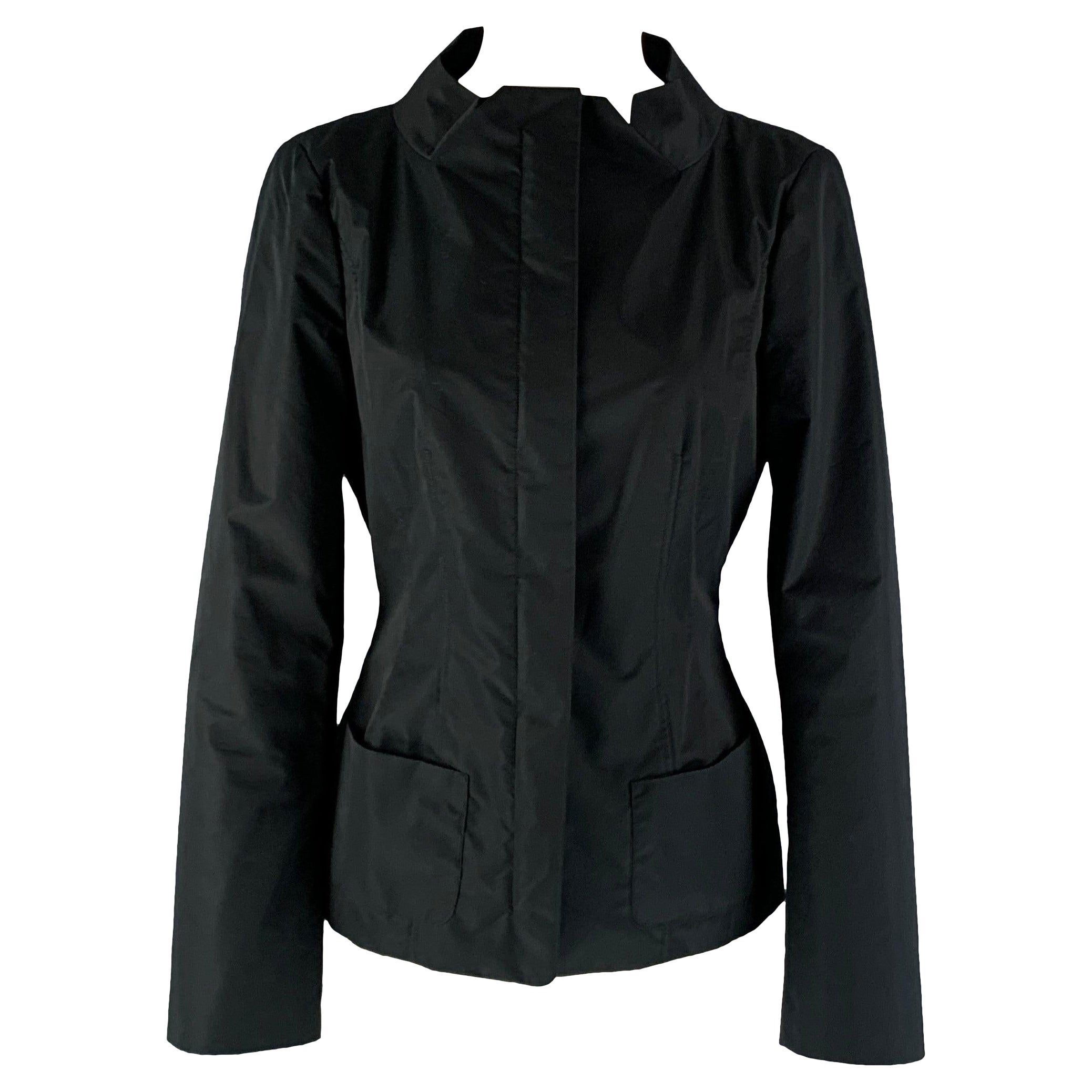 JIL SANDER Size 6 Black Cotton  Polyester  Blazer For Sale