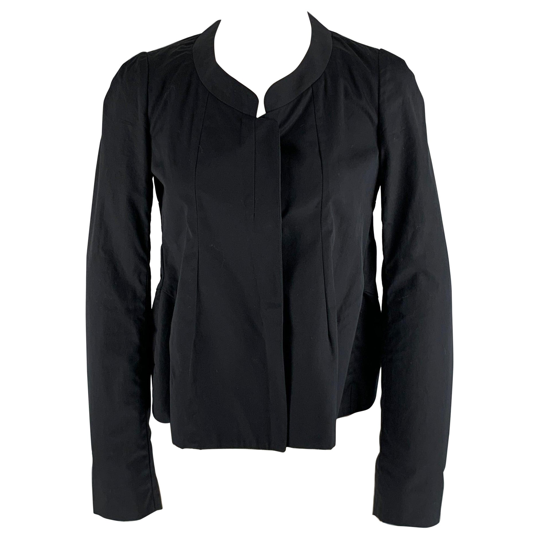 MARNI Size 2 Black Cotton A-Line Jacket For Sale