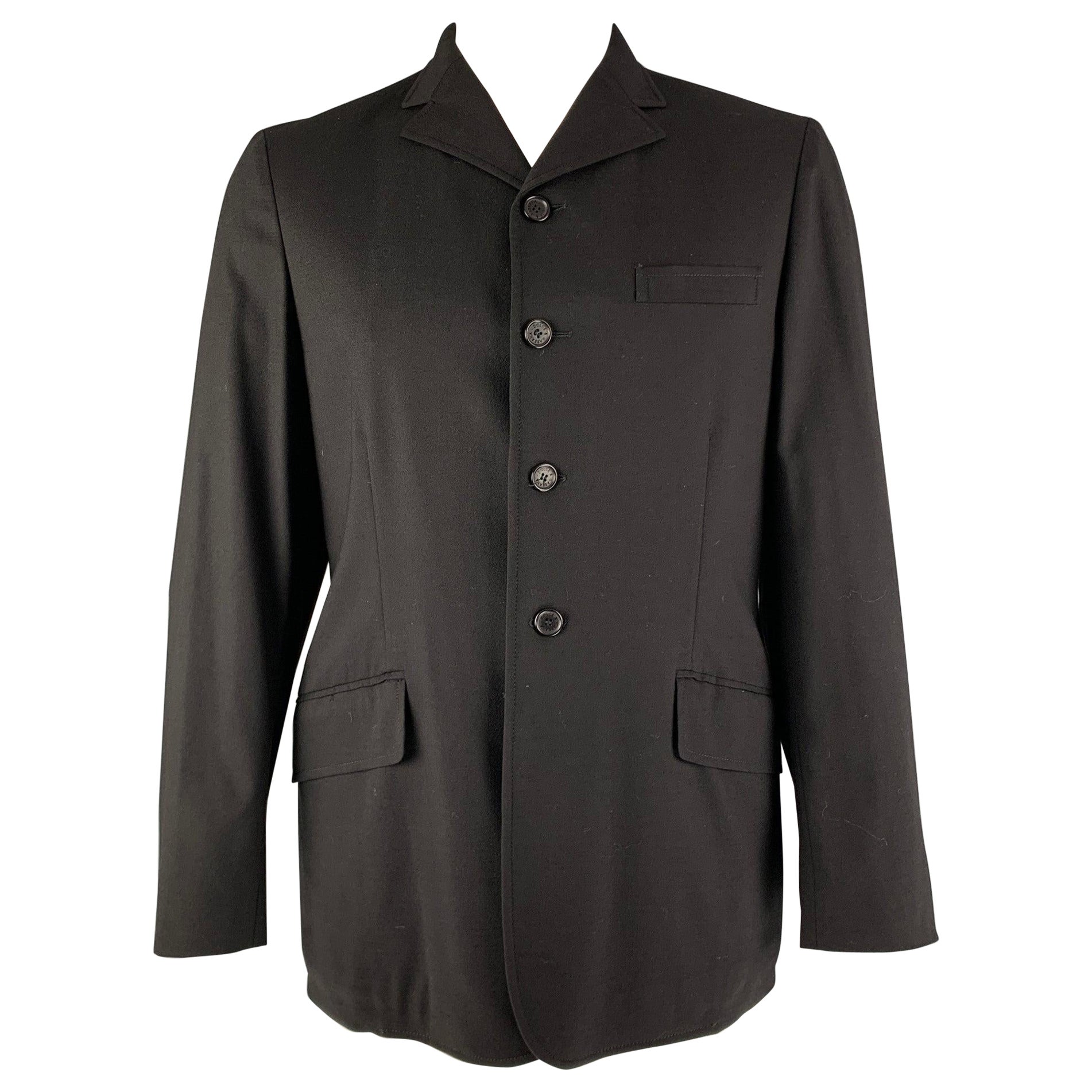 DOLCE & GABBANA Chest Size 40 Black Cashmere Blend Jacket For Sale