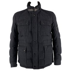 BURBERRY BRIT  Größe L Marineblau Gesteppte Wolle  Polyamid-Jacke