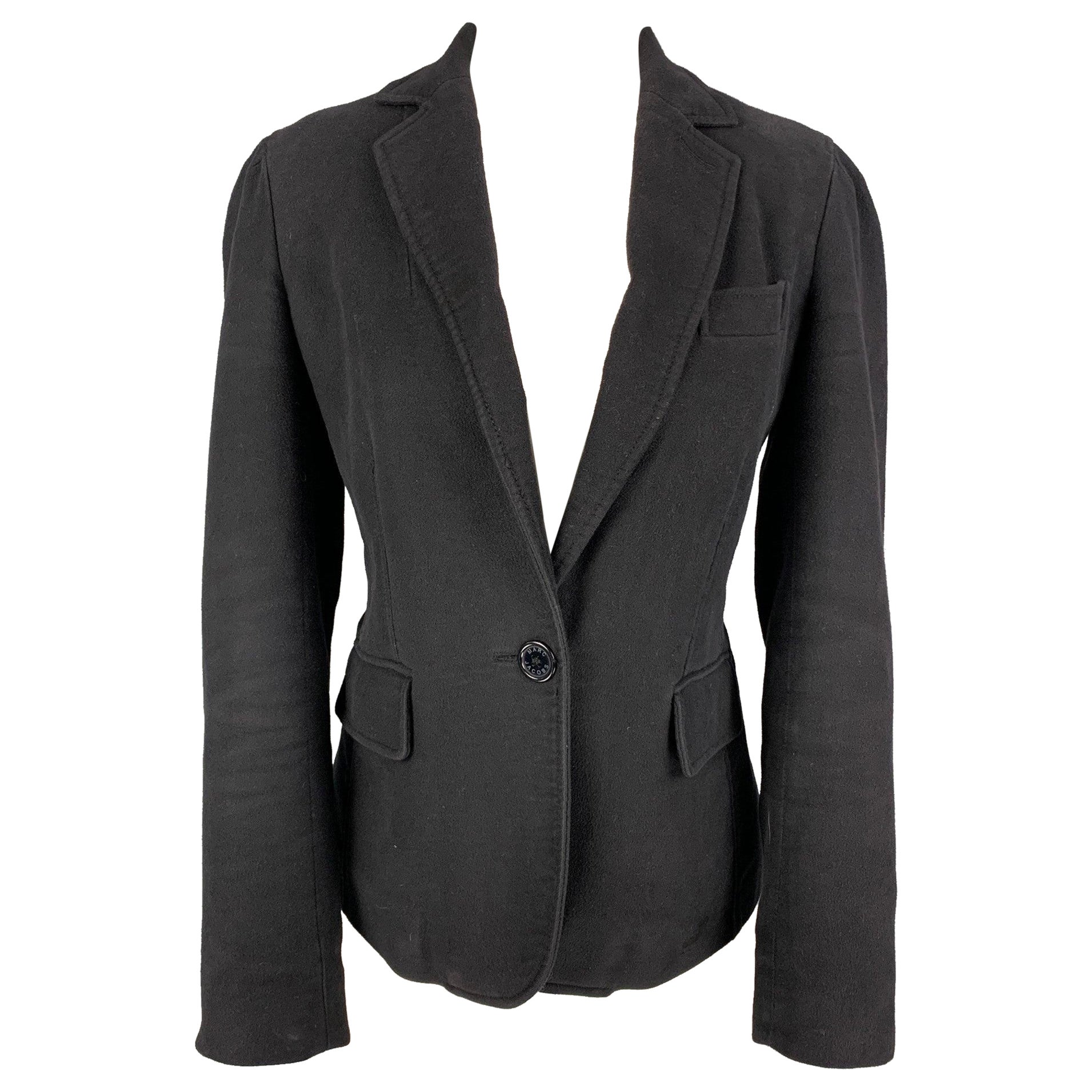 MARC by MARC JACOBS Size 8 Charcoal Cotton Jacket Blazer For Sale