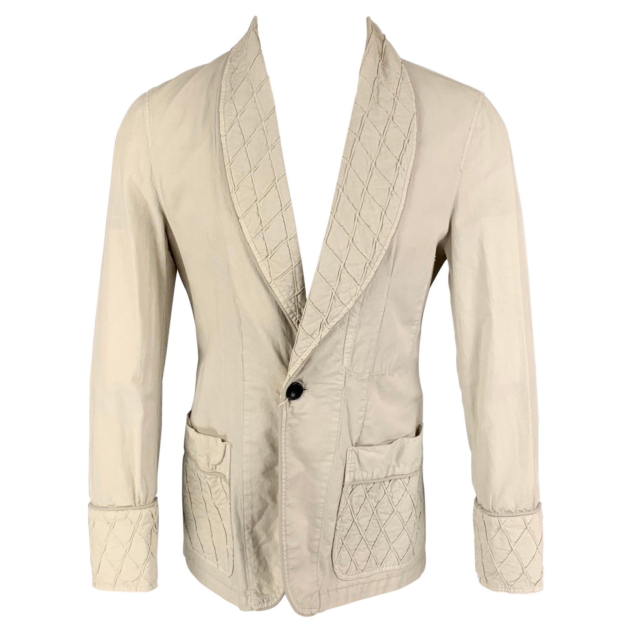 VIKTOR & ROLF Size 36 Off White Cotton Single Button Jacket For Sale
