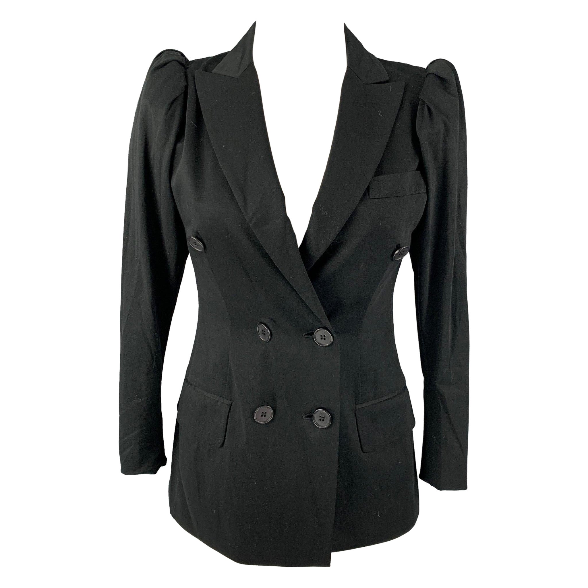 MOSCHINO Size 8 Black Cotton &  Polyester Jacket For Sale