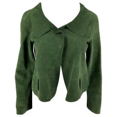 Used MARNI Size 4 Green Suede Buttoned Jacket