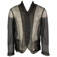 WALTER VAN BEIRENDONCK SS 16 Size 38 Black Multi-Color Silk Jacket