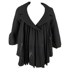GIAMBATTISTA VALLI Chaqueta plisada de lana virgen negra talla XS