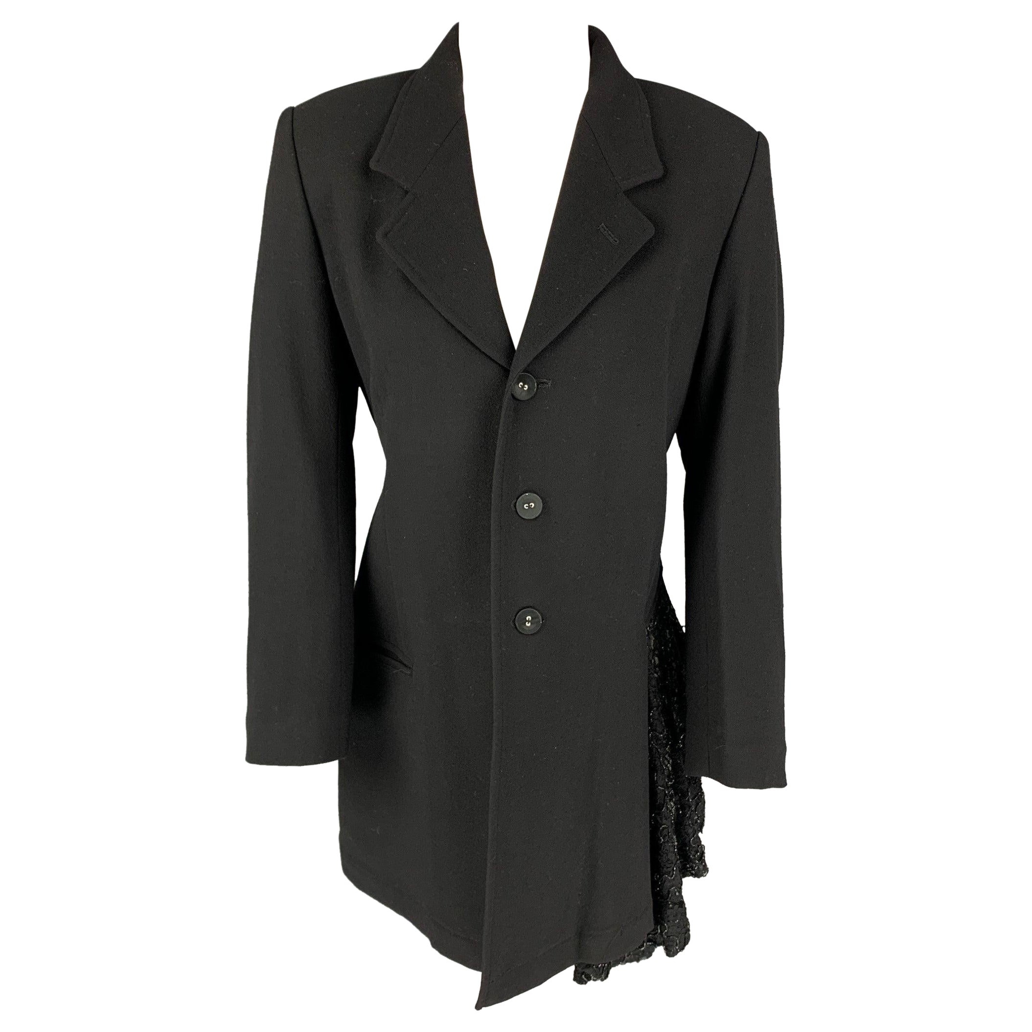 REI KAWAKUBO Size M Black Wool Mixed Fabrics Jacket For Sale