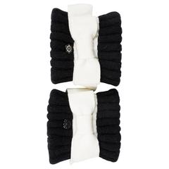 Chanel Wool Cuffs - black & white 11
