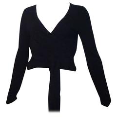 Black Cashmere Temperley Wrap Top