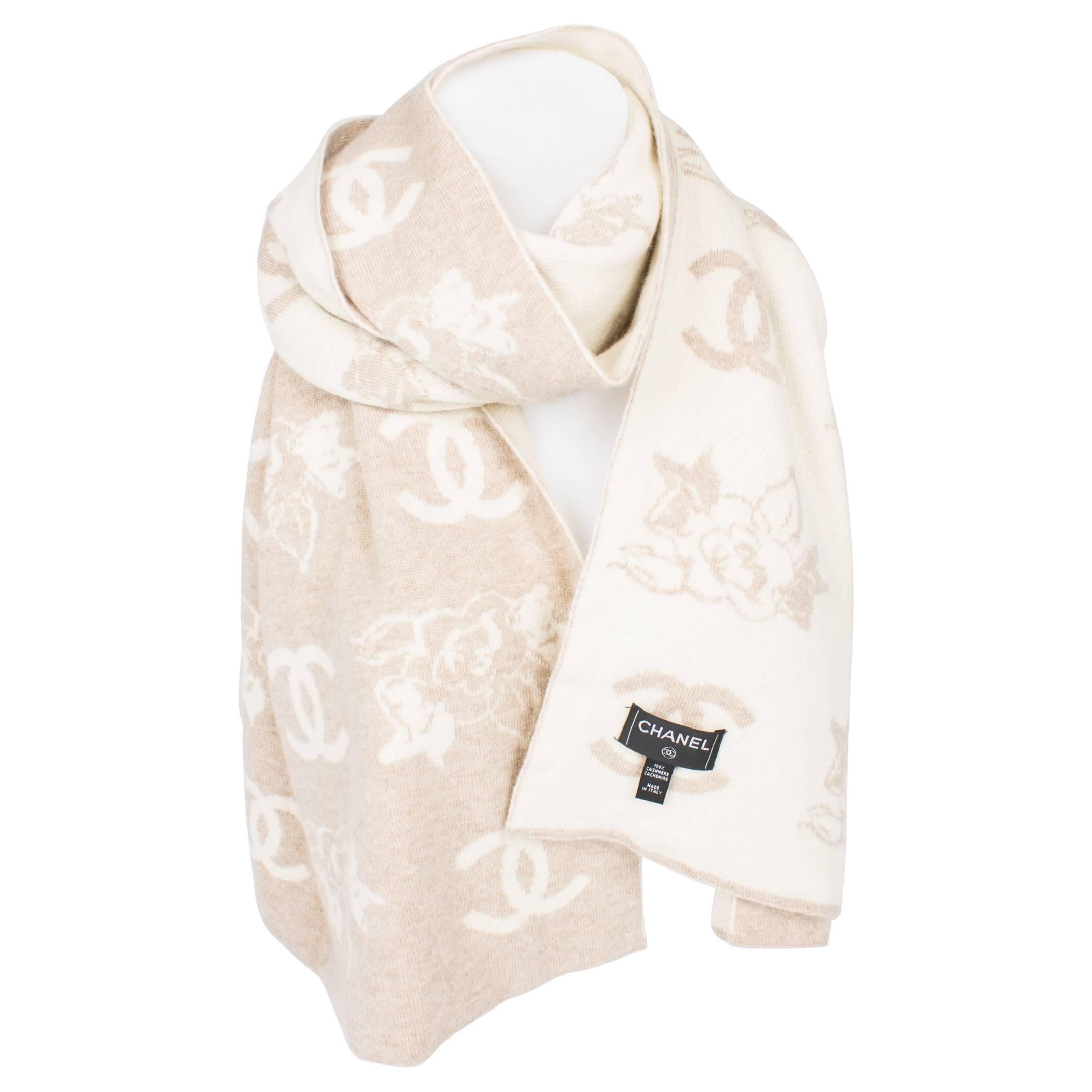 Chanel Cashmere Scarf - beige/off-white