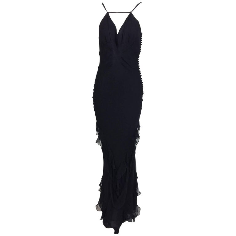 Meadow Halter Neck Ruffle Tiered Evening Gown