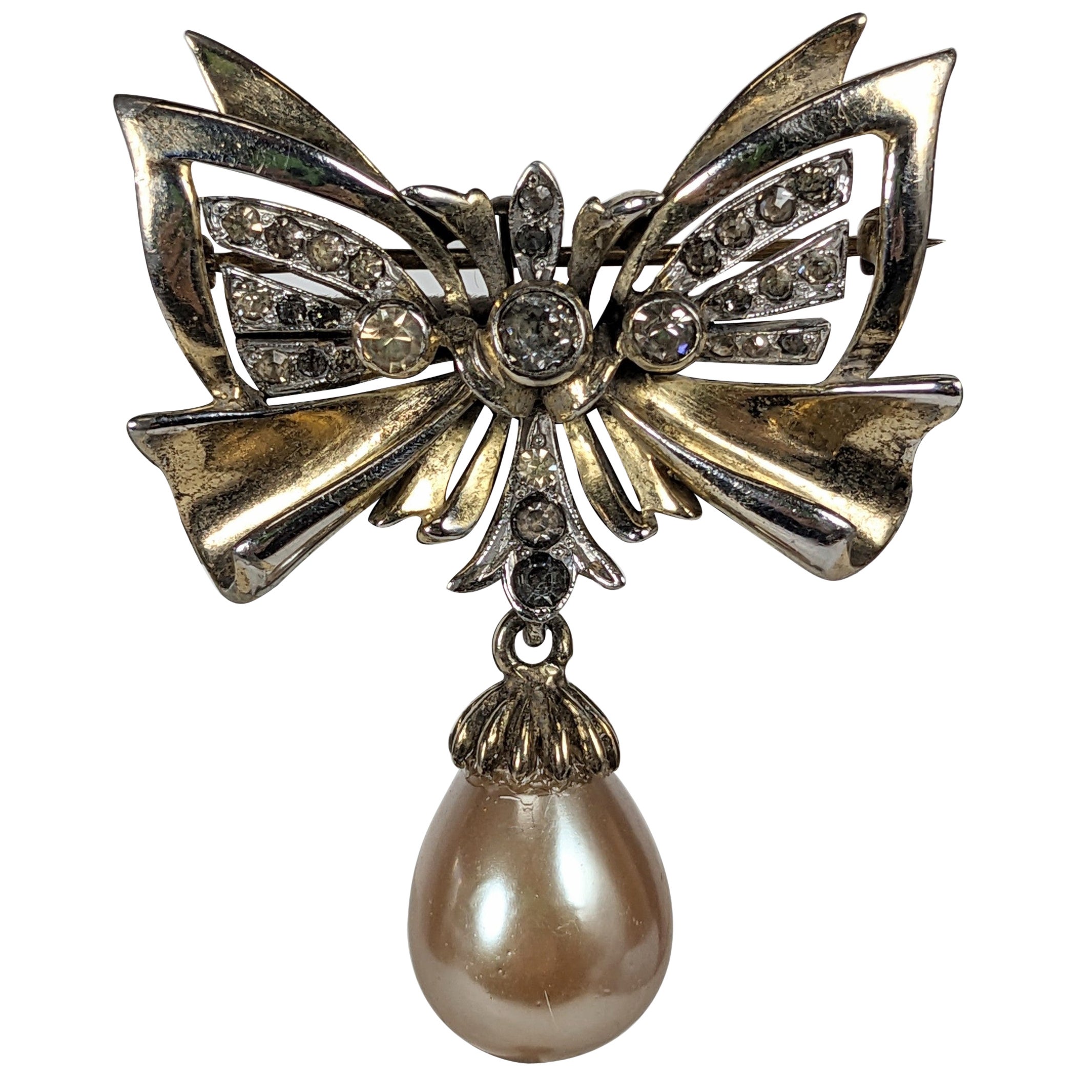 DeRosa Sterling Retro Bow Brooch      