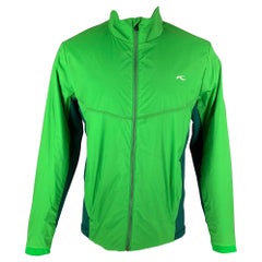 KJUS Size M Green Two Toned Nylon Blend Zip Up Jacket