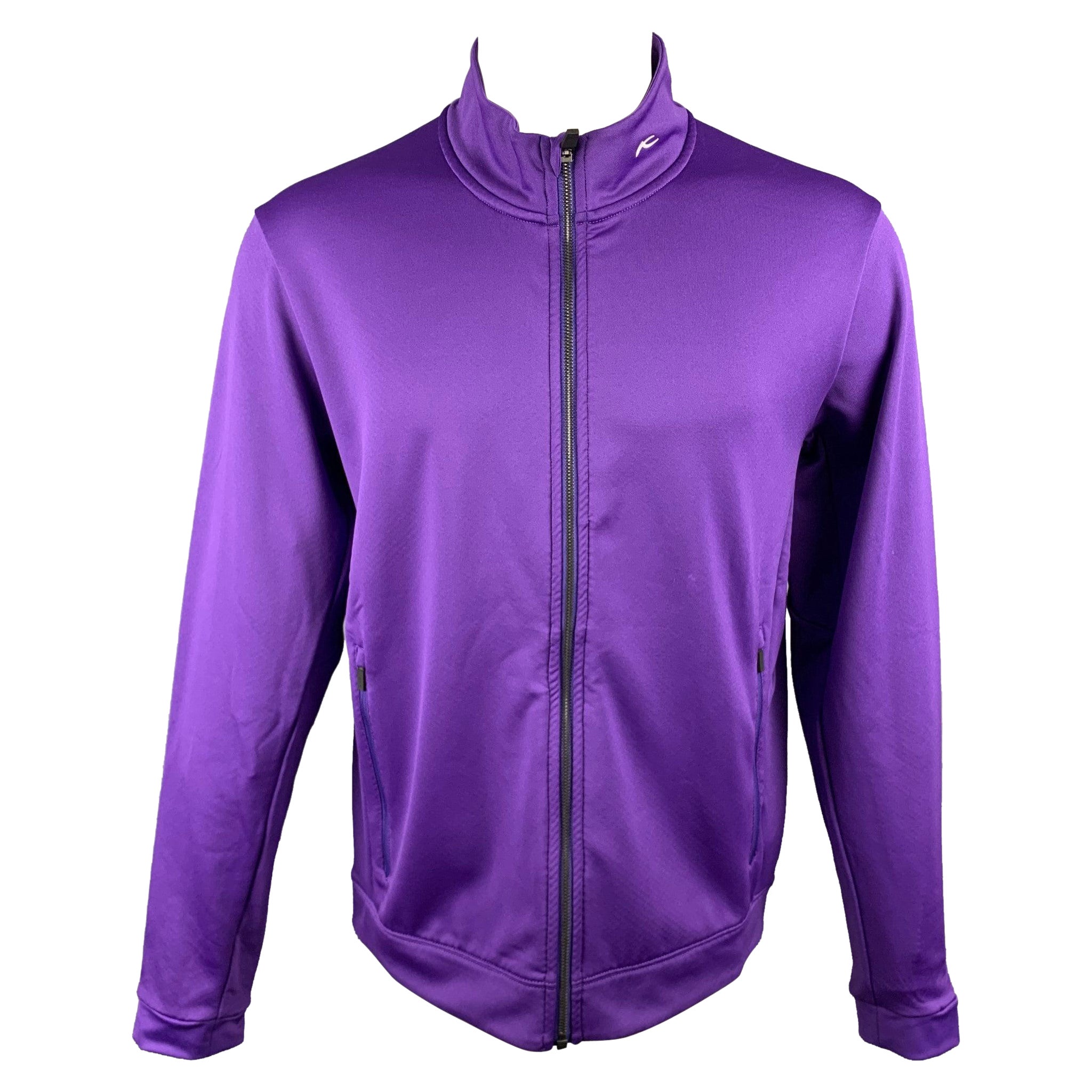 KJUS Size M Purple Polyester Zip Up Diamond Fleece Jacket For Sale