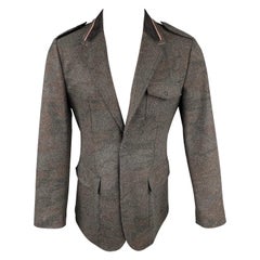 EMPORIO ARMANI Size 38 Dark Gray Camo Snaps Jacket