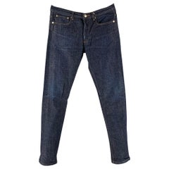 A.P.C. Größe 29 Blau Indigo Baumwolle Tapered Button Fly Jeans