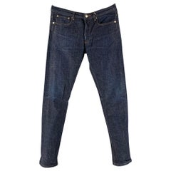 A.P.C. Jean à boutons effilés en coton bleu indigo, taille 29