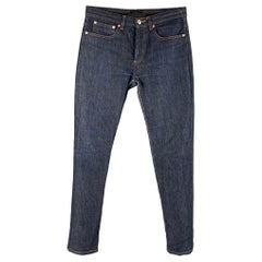 A.P.C. Größe 29 Blaue Baumwoll-polyurethan-Fly Jeans mit Knopfleiste aus Baumwolle