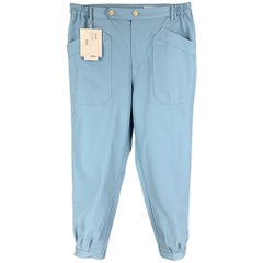 VISVIM Pantalon bleu clair en coton à fermeture éclair Fly Carroll, taille L