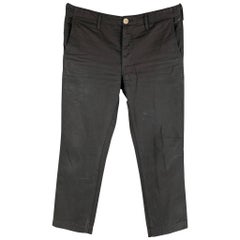 VISVIM Größe L Schwarz Solide Baumwolle Button Fly Freizeithose