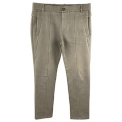 EMPORIO ARMANI Taille 30 Pantalon décontracté en coton uni ardoise avec fermeture à glissière