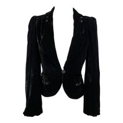 Used MARC JACOBS Size 2 Black Rayon Blend Velvet Jacket