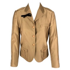 PRADA Size 6 Copper Wool Silk Single Breasted Jacket Blazer