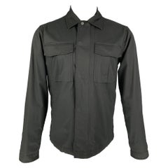 THEORY  Size M Black Solid Zip & Snaps Jacket