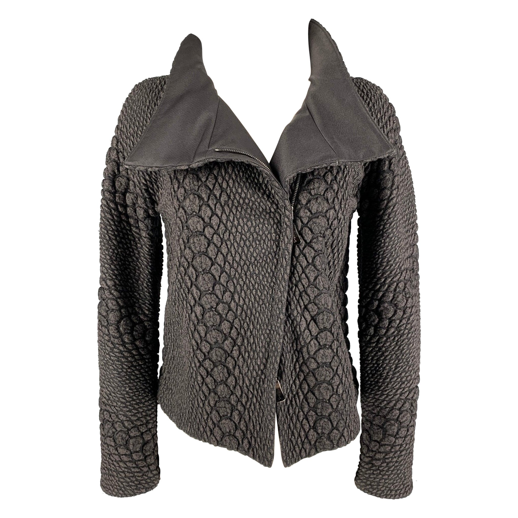 GIORGIO ARMANI Chaqueta texturizada de mezcla de lana gris marengo talla 4